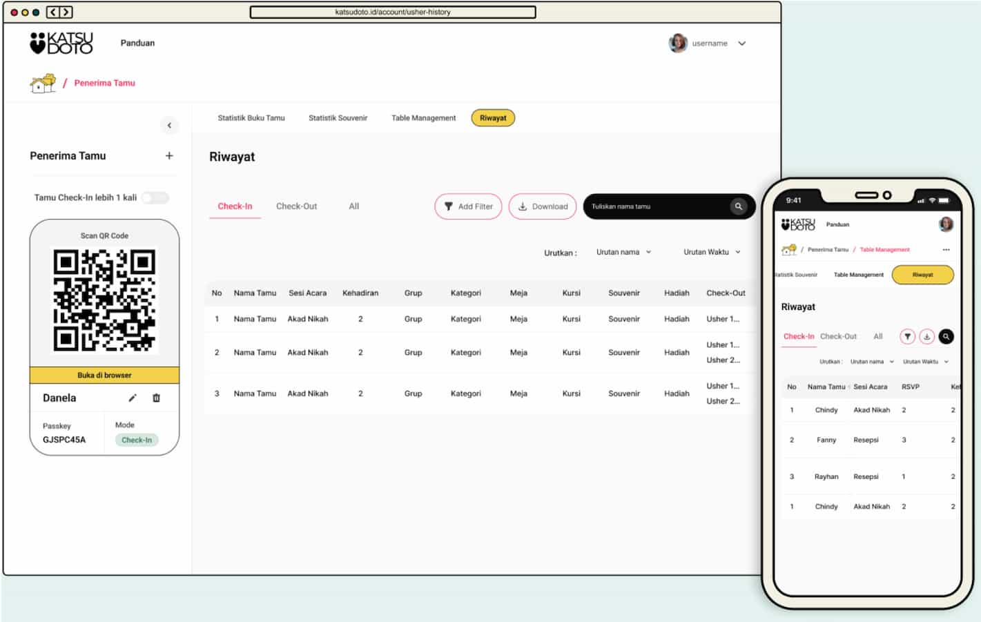 Buku Tamu Digital & QR Code Check In