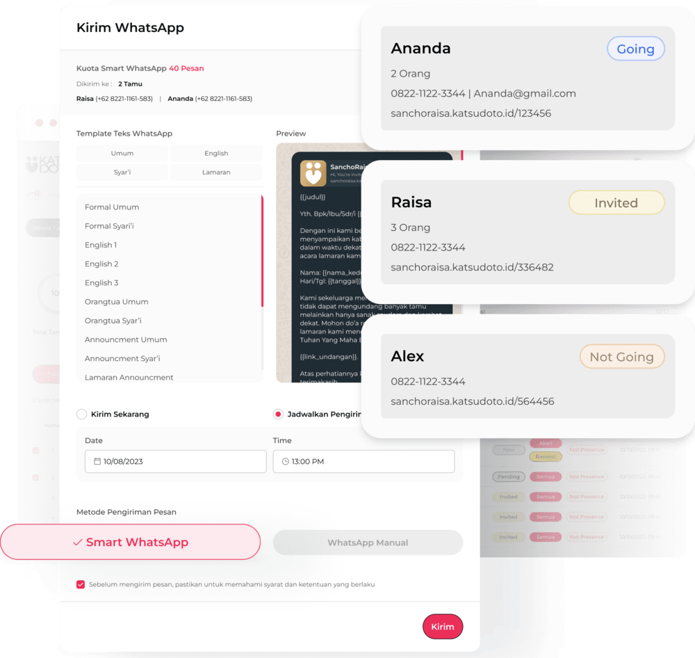 Simplify the way you send invitation, reminders, and thankyou